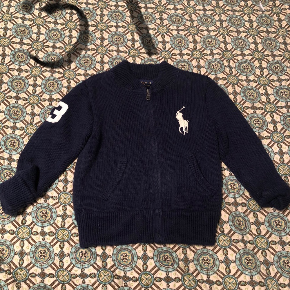 Polo zip front sweater